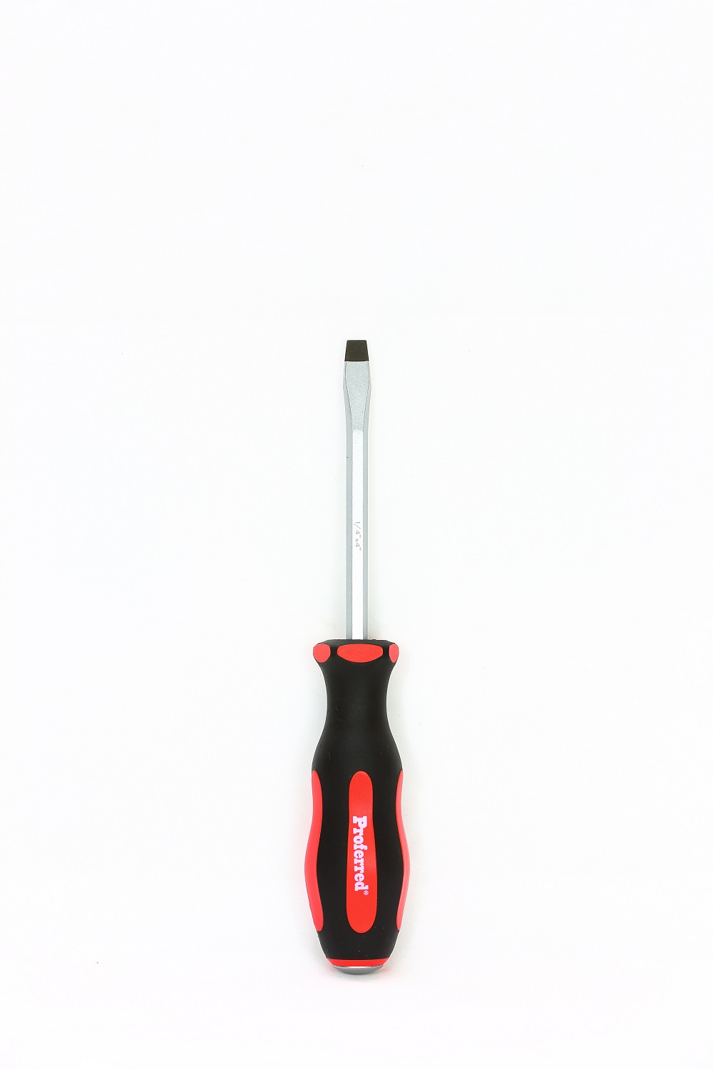 PROFERRED GO-THRU SCREWDRIVER SLOTTED 1/4''X4'' RED HANDLE 